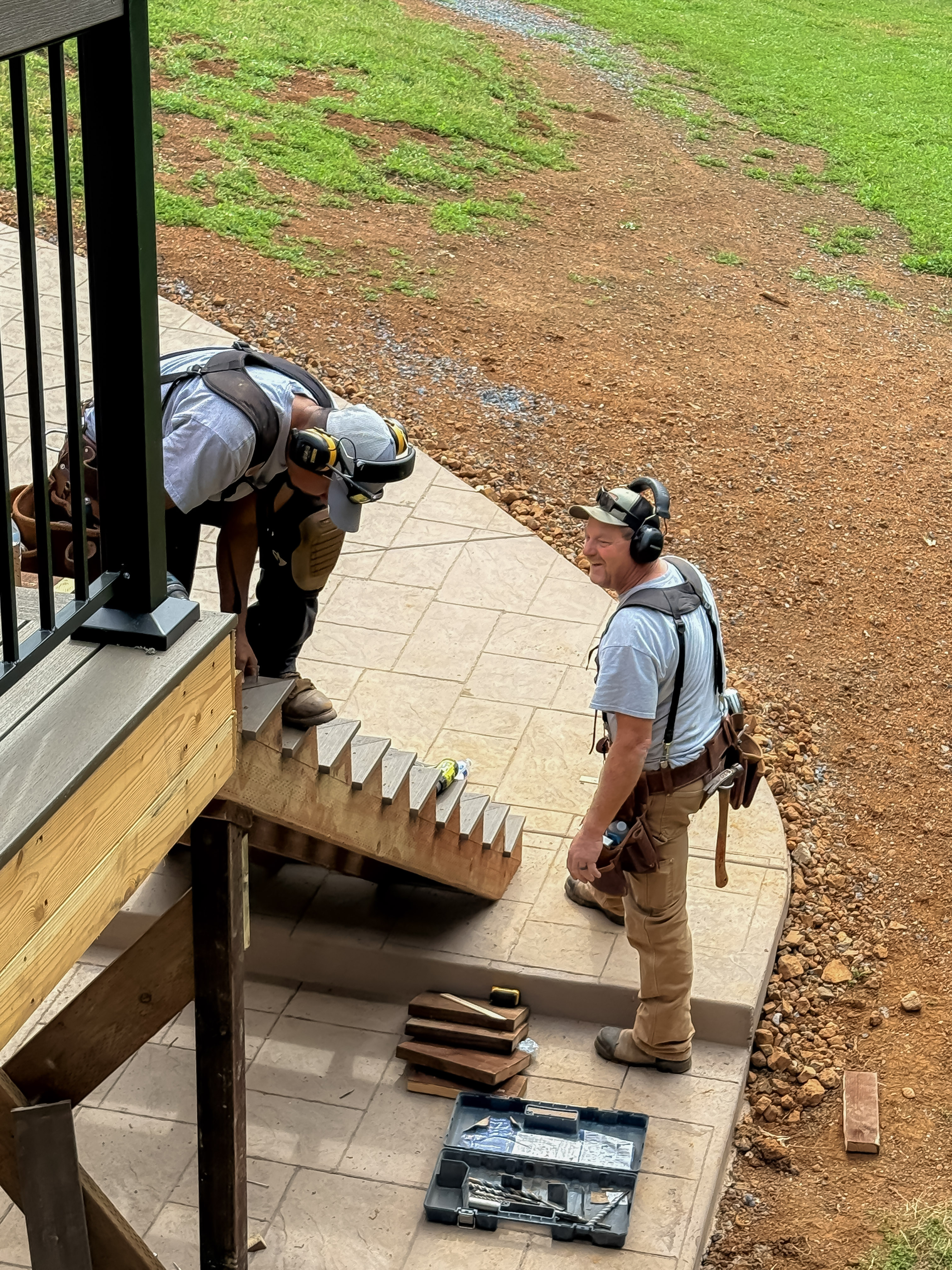 Overhead view of deck build